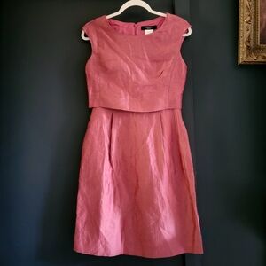 Weekend‎ MaxMara Pink Linen Silk Blend Sleeveless Business Casual Sheath Dress 4